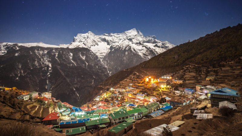 Namche,Bazaar,Aerial,View,,Everest,Trek,,Himalaya,,Nepal